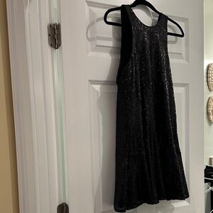 Free People Black Sequin Mini Dress